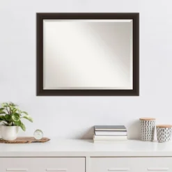 32" X 26" Beveled Romano Espresso Narrow Wood Wall Mirror - Amanti Art -Umbra Home Decor Shop GUEST 539a8bd1 9ad2 452f 9625 2d11a11a1b00