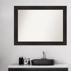 44" X 33" Non-Beveled Furniture Bathroom Wall Mirror Espresso Brown - Amanti Art: Modern Rectangular, Polystyrene Frame, Wall Mounted -Umbra Home Decor Shop GUEST 53f94841 d4a6 4e4b a657 e892bc59b60f