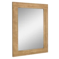 24" X 18" Rectangle Worn Wood Wall Mirror Brown - Stonebriar Collection