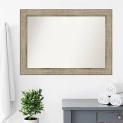 42" X 30" Non-Beveled Trellis Silver Wood Bathroom Wall Mirror - Amanti Art -Umbra Home Decor Shop GUEST 5499ed02 0eb8 4861 93a2 437fd156d1f1