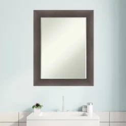Amanti Art Hardwood Petite Bevel Wood Bathroom Wall Mirror -Umbra Home Decor Shop GUEST 549fba9e ca71 4492 b518 c10192cccac6