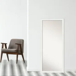 28" X 64" Non-Beveled Vanity White Narrow Full Length Floor Leaner Mirror - Amanti Art -Umbra Home Decor Shop GUEST 54a913f5 8c61 47d0 8c1e d089e65a74a3