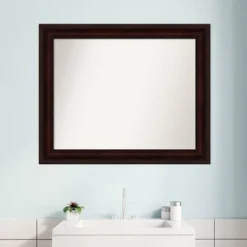 33" X 27" Non-Beveled Bathroom Wall Mirror Coffee Bean Brown - Amanti Art -Umbra Home Decor Shop GUEST 54f04aaf a77c 4211 a977 213938fdb9e8
