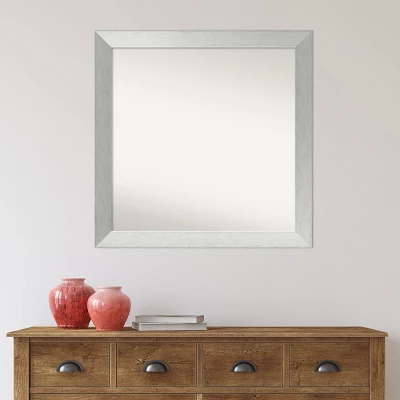 30" X 30" Non-Beveled Brushed Sterling Silver Wood Wall Mirror - Amanti Art 7 30" X 30" Non-Beveled Brushed Sterling Silver Wood Wall Mirror - Amanti Art - Image 7