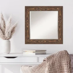 26" X 26" Beveled Bridge Brown Wood Wall Mirror - Amanti Art -Umbra Home Decor Shop GUEST 557929dc d1e5 46d0 bb54 d055978db08b