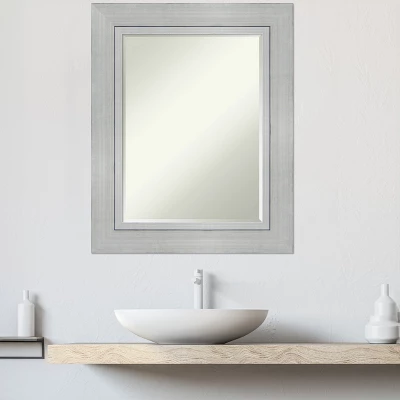 Amanti Art Romano Silver Petite Bevel Wood Bathroom Wall Mirror 31.25 X 25.25 In. 7 Amanti Art Romano Silver Petite Bevel Wood Bathroom Wall Mirror 31.25 X 25.25 In. - Image 7