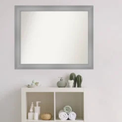 32" X 26" Non-Beveled Flair Bathroom Wall Mirror Polished Nickel - Amanti Art -Umbra Home Decor Shop GUEST 5616de9a fbb3 4dc7 9004 6510cd9da03f