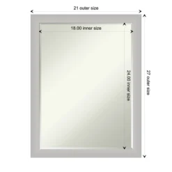Amanti Art Low Luster Silver Petite Bevel Wood Bathroom Wall Mirror 26.5 X 20.5 In. -Umbra Home Decor Shop GUEST 56fa8550 2a36 43ef a0ba f07d79c9f419