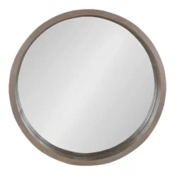 22" Hutton Round Wall Mirror Gray - Kate & Laurel All Things Decor -Umbra Home Decor Shop GUEST 5709a93f 30e2 4543 ba0e cf0fb3a5af35