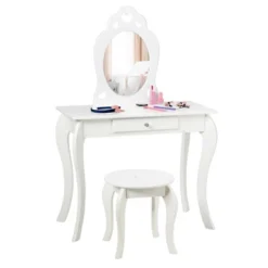 Costway Kids Vanity Set Princess Makeup Dressing Play Table Set W/Mirror -Umbra Home Decor Shop GUEST 5766641d 3a49 43fc b65e 098227fae6bb