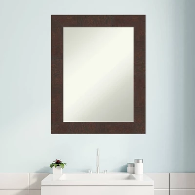 23" X 29" Non-Beveled Wildwood Brown Bathroom Wall Mirror - Amanti Art 8 23" X 29" Non-Beveled Wildwood Brown Bathroom Wall Mirror - Amanti Art - Image 8