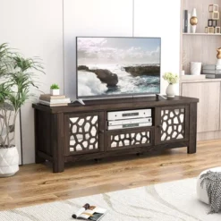 Tangkula 55" Retro TV Stand Media Entertainment Center W/ Mirror Doors & Drawer Brown -Umbra Home Decor Shop GUEST 57f630a5 42b7 467b 9153 adbfbdb86b09