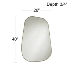 Possini Euro Design Reuleaux Rectangular Vanity Wall Mirror Modern Curved Corner Champagne Gold Frame 26" Wide For Bathroom Bedroom Living Room Office -Umbra Home Decor Shop GUEST 5800dd7b 2a0b 4b3d a068 0b446bc99bf9