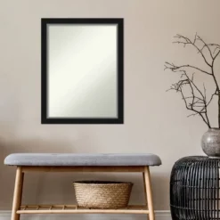 21" X 27" Non-Beveled Eva Narrow Bathroom Wall Mirror Black - Amanti Art -Umbra Home Decor Shop GUEST 5862b814 ba89 42df 9ad7 61cb3f7f1625