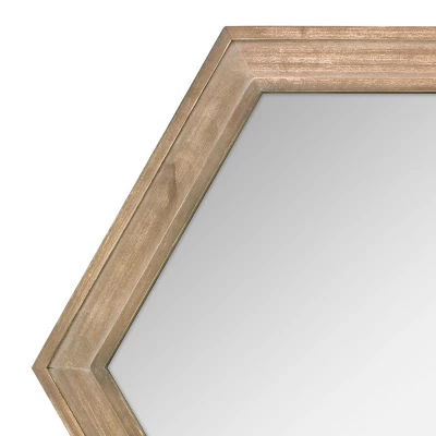 23.8" X 20.7" Wooden Hexagon Wall Mirror Brown - Stonebriar Collection 3 23.8" X 20.7" Wooden Hexagon Wall Mirror Brown - Stonebriar Collection - Image 3
