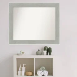 33" X 27" Non-Beveled Glam Linen Bathroom Wall Mirror Gray - Amanti Art 13 33" X 27" Non-Beveled Glam Linen Bathroom Wall Mirror Gray - Amanti Art -Umbra Home Decor Shop GUEST 595eb08c 9f60 4201 a279 4f826b635eb4