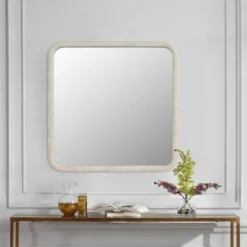 Sofie 23.62"x23.62" Decorative Wall Mirrors With Square PU Covered MDF Framed Mirror-The Pop Home -Umbra Home Decor Shop GUEST 59b14960 c772 46e6 afc7 2288052b5e44