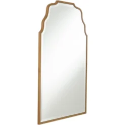 Noble Park Rectangular Vanity Decorative Wall Mirror Modern Beveled Waved Arched Lush Antique Gold Frame 26" Wide For Bathroom -Umbra Home Decor Shop GUEST 59d44b6b 1d2b 4b4e 9278 775ec751767e