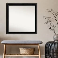 30" X 30" Non-Beveled Corded Bathroom Wall Mirror Black - Amanti Art -Umbra Home Decor Shop GUEST 5a2a3e41 e0f2 47d2 a89e e70cabf26c4f