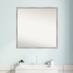 27" X 27" Non-Beveled Shiplap White Narrow Wood Bathroom Wall Mirror - Amanti Art -Umbra Home Decor Shop GUEST 5a3d2b7e 6d8b 4d59 a55d a5f46ff3ae0f