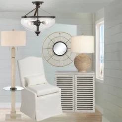 Newhill Designs Jefferson Round Vanity Wall Mirror Vintage Rustic Black Iron Natural Hemp Rope Frame 27 1/2" Wide For Bathroom Bedroom Living Room -Umbra Home Decor Shop GUEST 5aa8b8bc 7001 44e0 bdaa be69ba1a01f3