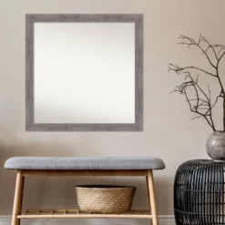 30" X 30" Non-Beveled Pinstripe Plank Gray Narrow Wall Mirror - Amanti Art -Umbra Home Decor Shop GUEST 5af58919 6918 4986 a2a9 05d3866684e4