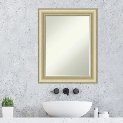 Amanti Art Textured Light Gold Petite Bevel Bathroom Wall Mirror 29 X 23 In. 6 Amanti Art Textured Light Gold Petite Bevel Bathroom Wall Mirror 29 X 23 In. - Image 6