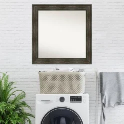 32" X 32" Non-Beveled Rail Rustic Char Wall Mirror - Amanti Art -Umbra Home Decor Shop GUEST 5bd59d52 3b06 4794 a61b a053a2594e3c