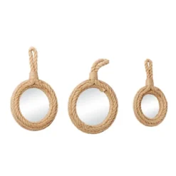 Jute Wall Mirror With Rope Accents Set Of 3 Brown - Olivia & May -Umbra Home Decor Shop GUEST 5cd1dc2c ffe3 44cf b5e2 d131e1a2198e