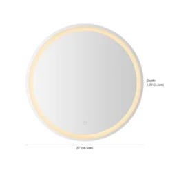Dane 27" Round Frameless Anti-Fog Aluminum Front/Back-lit Tri-color LED Bathroom Vanity Mirror With Smart Touch Control - JONATHAN Y -Umbra Home Decor Shop GUEST 5ced9be9 26b1 421f 9948 8da75a1c91b6