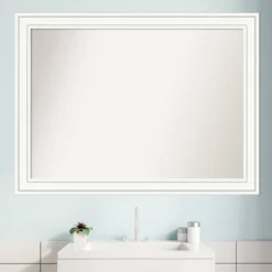 43" X 32" Non-Beveled Craftsman Wood Bathroom Wall Mirror White - Amanti Art -Umbra Home Decor Shop GUEST 5d290492 c2e7 47fd a665 d448bd2d5e08
