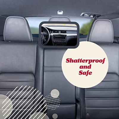 Lusso Gear Baby Backseat Car Mirror For Rear Facing Car Seats, Extra Wide, Stable And Shatterproof 2 Lusso Gear Baby Backseat Car Mirror For Rear Facing Car Seats, Extra Wide, Stable And Shatterproof - Image 2