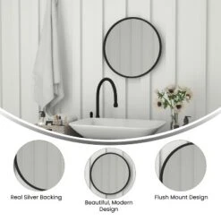 Merrick Lane Accent Wall Mirror With Metal Frame For Bathroom, Vanity, Entryway, Dining Room, & Living Room -Umbra Home Decor Shop GUEST 5e538d42 3da3 473c aa1d 7995f5cfa98c