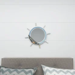 Wood Sail Boat Ship Wheel Wall Mirror With Netting Accent White - Olivia & May -Umbra Home Decor Shop GUEST 5ec958c7 1f8b 4427 a104 8ebe2815522b