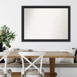 42" X 31" Non-Beveled Nero Black Wood Wall Mirror - Amanti Art: Modern Rectangular, Includes Mounting Hardware -Umbra Home Decor Shop GUEST 5ed41fbd a80f 4c31 8ac7 421bc7a2f6b9