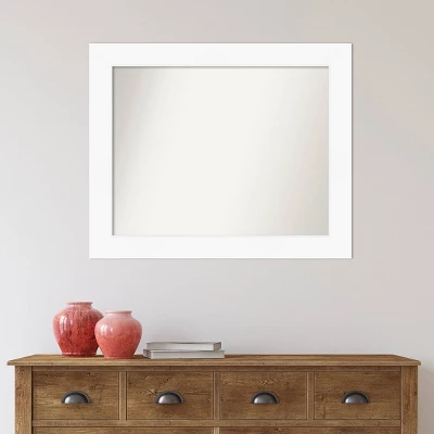 34" X 28" Non-Beveled Cabinet Bathroom Wall Mirror White - Amanti Art 5 34" X 28" Non-Beveled Cabinet Bathroom Wall Mirror White - Amanti Art - Image 5
