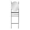 18" X 67" Noka Mirror Leaning Ladder Black - Kate & Laurel All Things Decor