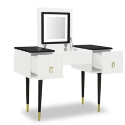 43.3" Modern Vanity Table Set With Flip-Up Mirror, LED Lights And Storage - ModernLuxe -Umbra Home Decor Shop GUEST 5fa82ec4 dd96 4195 85b2 8b4bd238d920