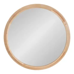 24" X 2" Uldrich Wood Framed Decorative Wall Mirror Natural - Kate & Laurel All Things Decor