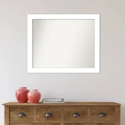 32" X 26" Non-Beveled Wedge White Wall Mirror - Amanti Art -Umbra Home Decor Shop GUEST 60347673 f81f 44f4 99ef e011a14a74df