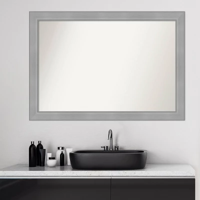 40" X 28" Non-Beveled Vista Brushed Nickel Bathroom Wall Mirror - Amanti Art 8 40" X 28" Non-Beveled Vista Brushed Nickel Bathroom Wall Mirror - Amanti Art - Image 8