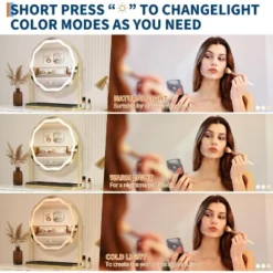 Garvee 19" Vanity Mirror With Smart Touch, 3-Color Dimmable, 360° Rotation, Storage Base, Removable 10X Magnifier, Round Gold Makeup Mirror 10 Garvee 19" Vanity Mirror With Smart Touch, 3-Color Dimmable, 360° Rotation, Storage Base, Removable 10X Magnifier, Round Gold Makeup Mirror -Umbra Home Decor Shop GUEST 60ad98d6 4682 4390 a07c 049d04980749