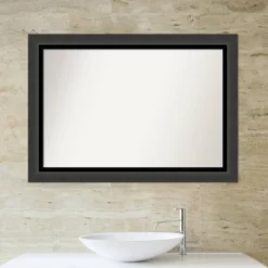 41" X 29" Non-Beveled Tuxedo Black Bathroom Wall Mirror - Amanti Art -Umbra Home Decor Shop GUEST 60b47d21 81d2 4c2d a85b 2b625bbce2e1