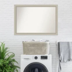 40" X 28" Non-Beveled Romano Silver Narrow Wood Bathroom Wall Mirror - Amanti Art -Umbra Home Decor Shop GUEST 60c605e0 0da9 4a01 9467 1f42ceb41ba8