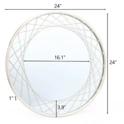LuxenHome Silver Metal Frame Round Accent Vanity Wall Mirror -Umbra Home Decor Shop GUEST 60e9b1d6 aeb9 40e8 96cd 52ccc65d568d