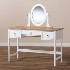 3 Drawer Sylvie Wood Vanity Table With Mirror White - Baxton Studio 12 3 Drawer Sylvie Wood Vanity Table With Mirror White - Baxton Studio -Umbra Home Decor Shop GUEST 611137f9 0406 451d 8c4b b1a020e59ce0