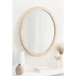 Kate & Laurel All Things Decor 28" Rahfy Round Framed Wall Mirror White -Umbra Home Decor Shop GUEST 61b4e6ab 4513 4878 af8f 047b446fbd20