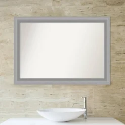 41" X 29" Non-Beveled Peak Polished Nickel Narrow Bathroom Wall Mirror - Amanti Art -Umbra Home Decor Shop GUEST 62b826b2 1ebe 4a0e 92fc 768f5a5c7d28