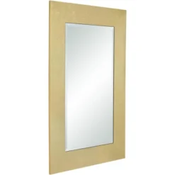 Noble Park Jeneva Rectangular Vanity Wall Mirror Modern Beveled Shiny Gold Leaf Wood Frame 27" Wide For Bathroom Bedroom Living Room Home Office House -Umbra Home Decor Shop GUEST 63241d80 5715 4217 8ab7 135f7b3544b9