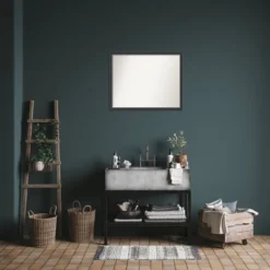 30"x24" Non-Beveled Stylish Wood Bathroom Wall Mirror Black - Amanti Art: Modern Rectangle, Wall Mount, Wood Frame -Umbra Home Decor Shop GUEST 6363e2eb 257b 4eb1 84df 93c8d3eec31e